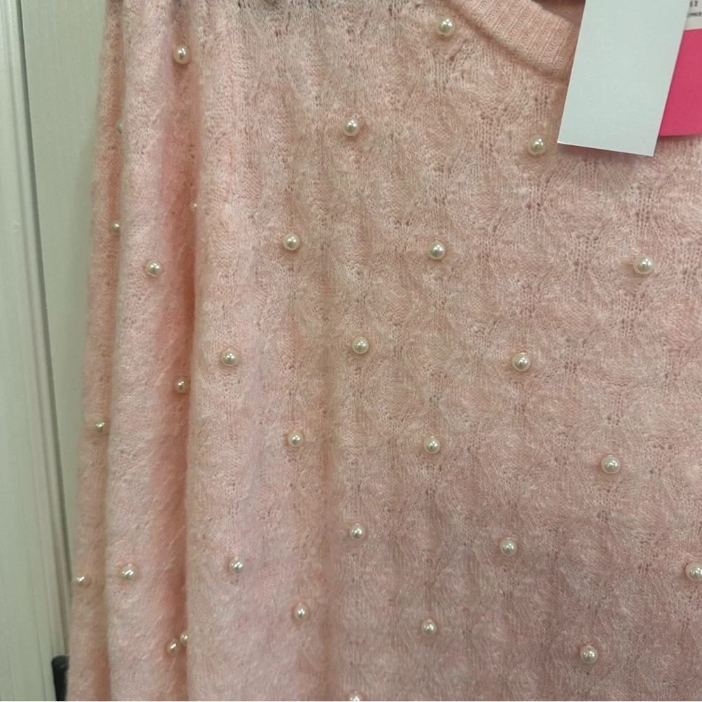 Lilly Pulitzer Pink Pearl Sweater Size XL EUC - Picture 6 of 8